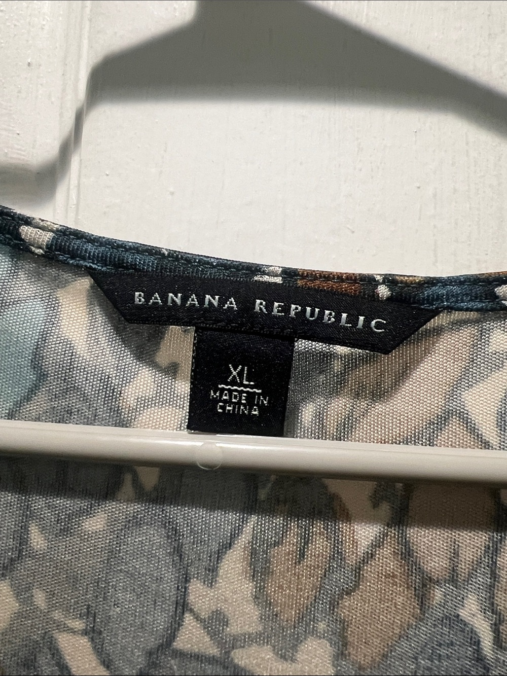 Banana Republic Blue, Brown & Cream Leaf-Print Dress - Picture 2 of 8
